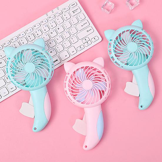 Student Fan Strong Wind Comfortable Grip Cat Design Mini Hand Pressure Fan for Home