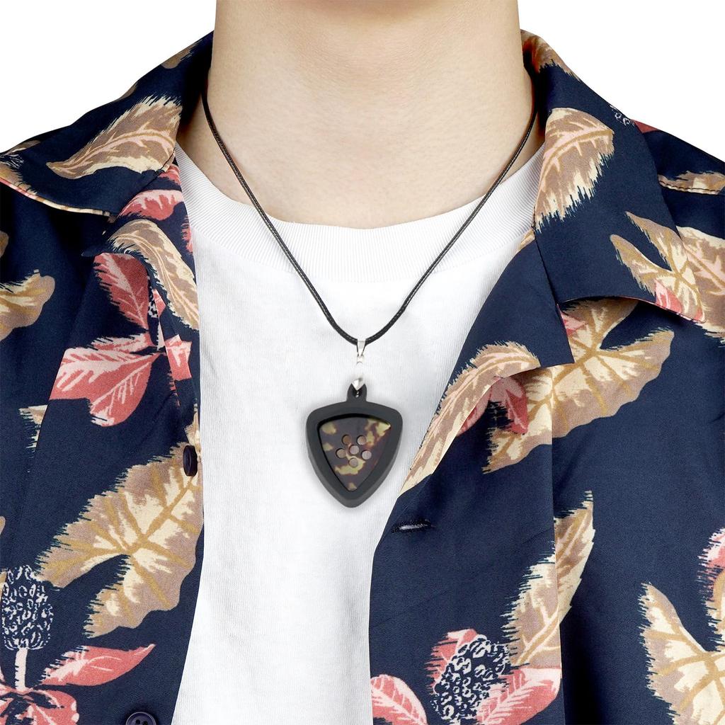 Musiin Guitar Pick Holder Necklace compatible with Fender Dunlop Triangle easy suitable for players of various showcasing your unique musical taste