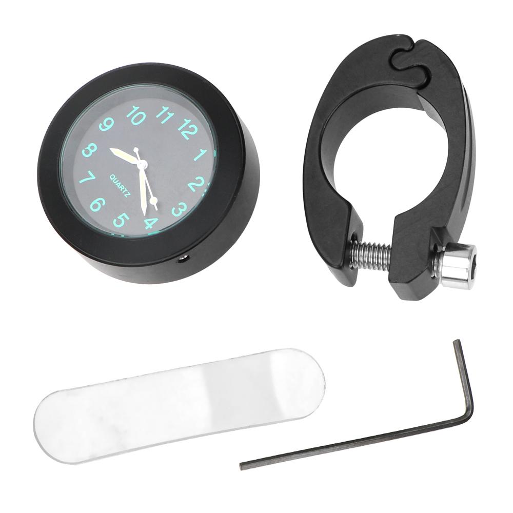 Montre de vélo en aluminium noir/argent étanche pour guidon de moto, horloge à quartz