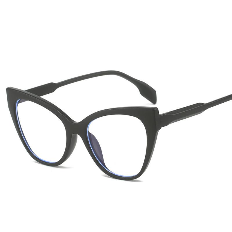 Women Cat Eye Optical Eyeglasses Blue Light Blocking Prescription Glasses Retro Fashion Contrasting Flat Light Eyewear