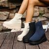 Mesh Breathable Wedge Heel Short Sock Boots for Women , Autumn New Fashion Versatile Comfortable Non Slip Chunky Ankle Boots