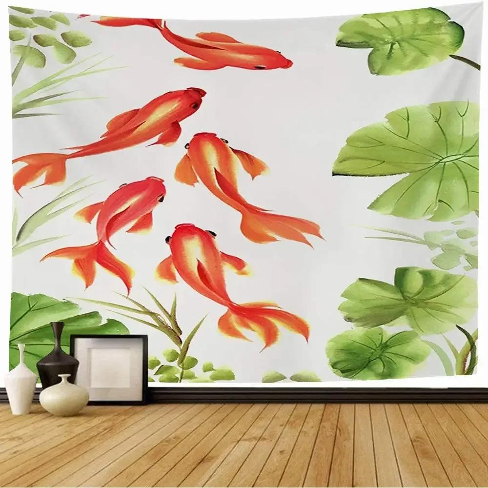 Goldfisch Wandteppich Büro Wohnzimmer Dekoration Zuhause Wandteppich