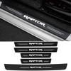 New Carbon Fiber Car Door Sill Sticker Threshold Side Anti Scratch Sticker For Ford RAPTOR Logo Waterproof Decal Car Accessories