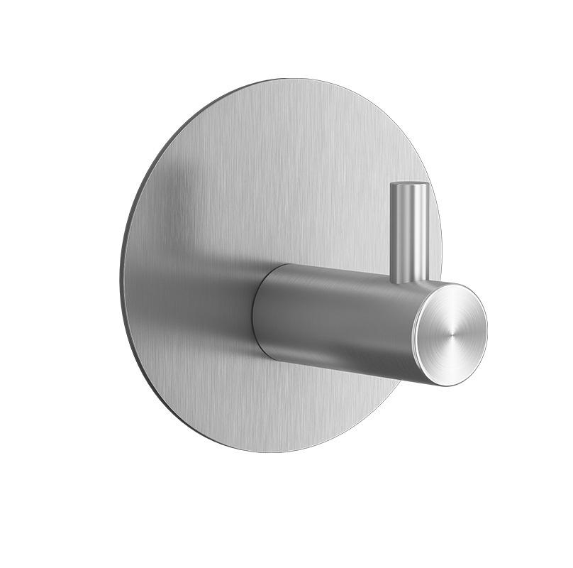 TIGERGOODS No Drilling Self-Adhesive Stainless Steel Hooks Brushed Nickel Towel Robe Hanging Hooks for Bedroom Kitchen