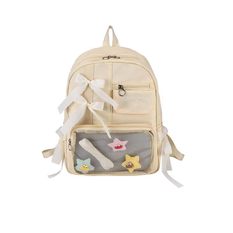 Schoolbag schoolbag female college student backpack high value girl versatile commuter new bow junior high school backpack
