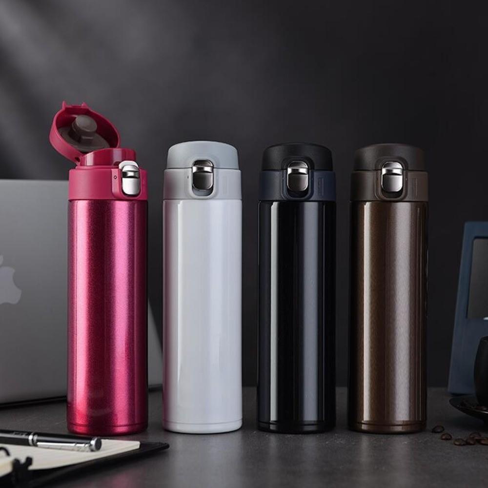 

500ML Capacity Vacuum Flask Bouncing Cover Thermo Cup Drinkware Coffee Mug Milk Container