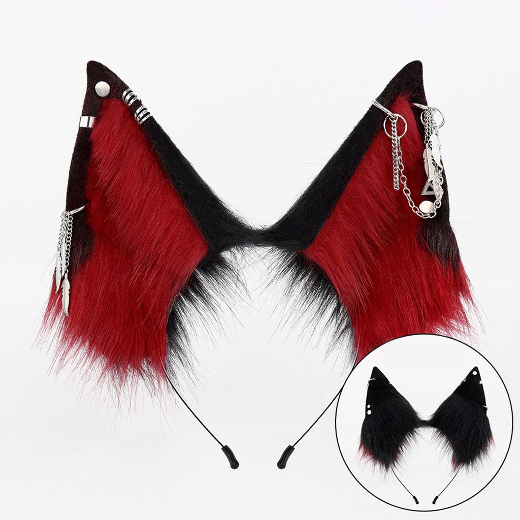 Elastic Faux Fur Wolf Ear Headband for Costume Parties Cosplay Event and Role Playing Gathering Dressingup Headwear