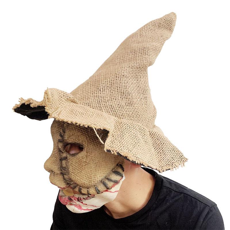 Halloween Ghost Face Latex Mask Haunted House Horror Scary Prank Funny Performance Prop Scarecrow Headgear