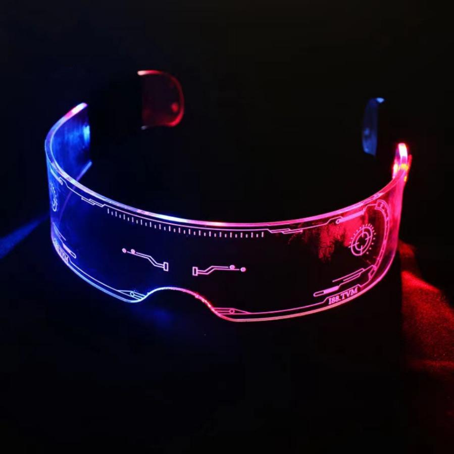 VnnZzo LED Luminous Color Glasses LED Glasses Neon Light Up Visor Eyeglasses Bar Party EyeWare For Halloween Christmas Parties