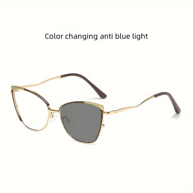 Blue Light Blocking Glasses Photochromic Unisex Metal Frame For Butterfly Style Fashion Trend Eyewear For Men Women