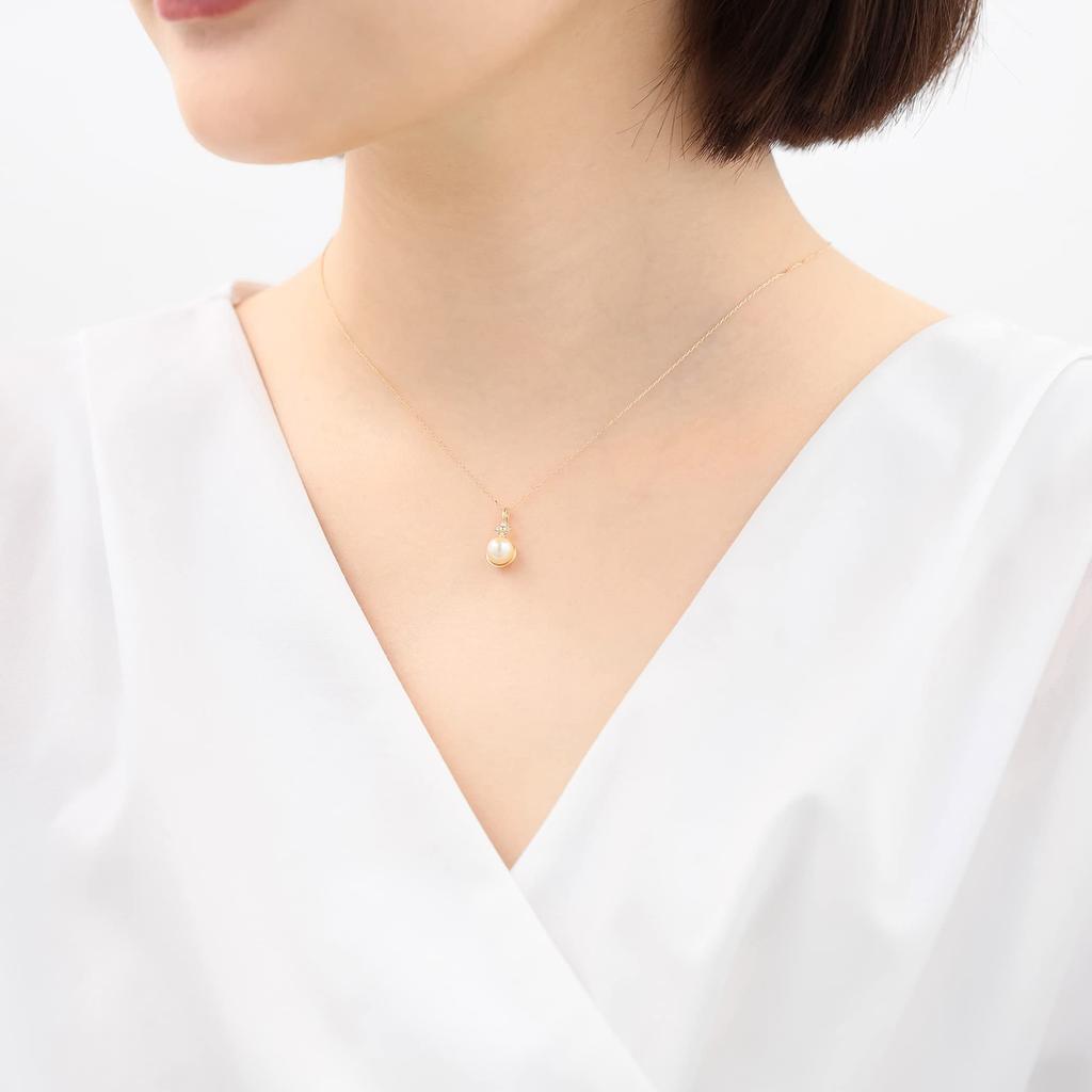June Birthstone Akoya Pearl K10 Yellow Gold Necklace BAPGB5748G40 [Bloom]