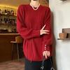 Women Lazy Style Belted Sweater Spring Autumn Fashion Loose Waist Slimming Knitwear Long Top