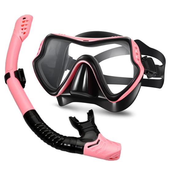 

Комплект снаряжения для подводного плавания Мужчины Женщины Взрослые Противотуманные силиконовые очки с панорамным видом для плавания Сухой верх Трубка для плавания Оборудование для подводного плавания