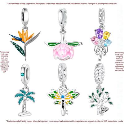 Natural Story S925 Tree of Life Dragonfly Charm Beads for DIY Bracelet Keychain Accessories