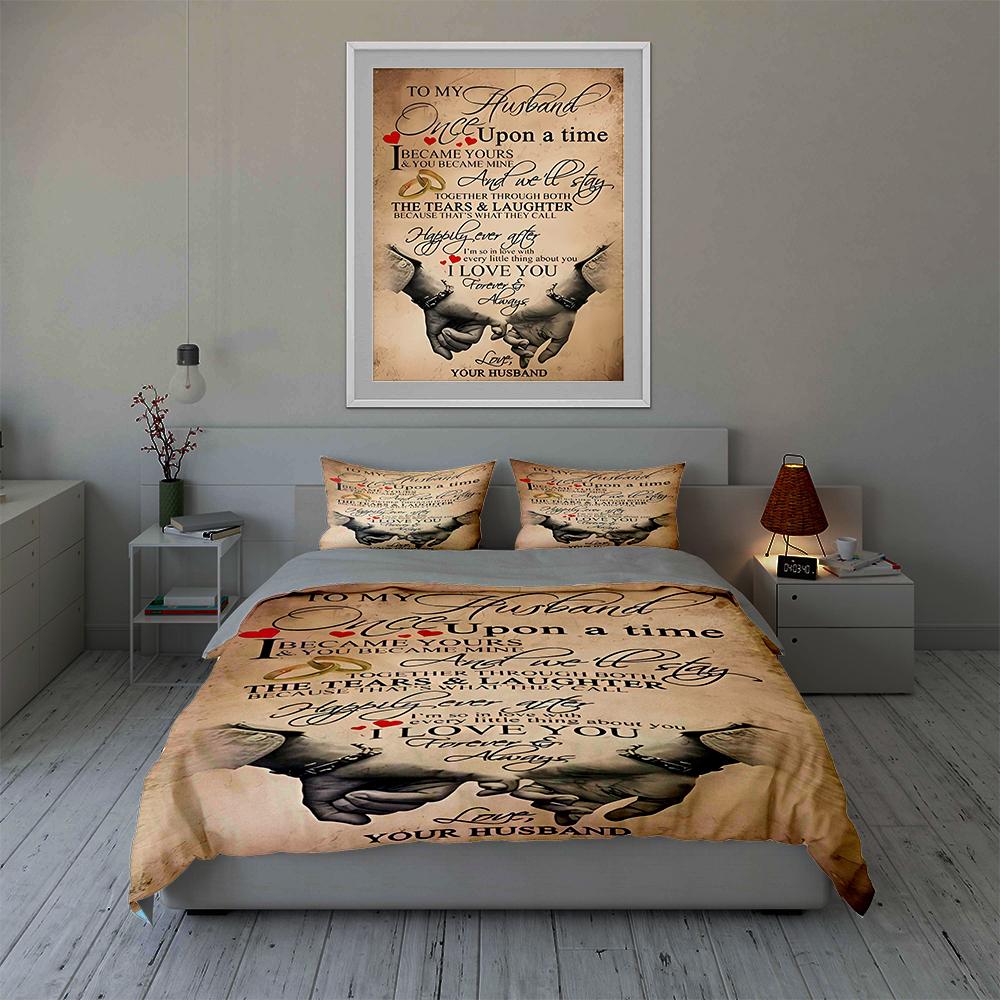 Handwritten text design. Bedding, Duvet cover sets, Duvet covers, Pillowcases, Birthday gifts (1 * Duvet Cover 2 * Pillowcases, without duvet insert)