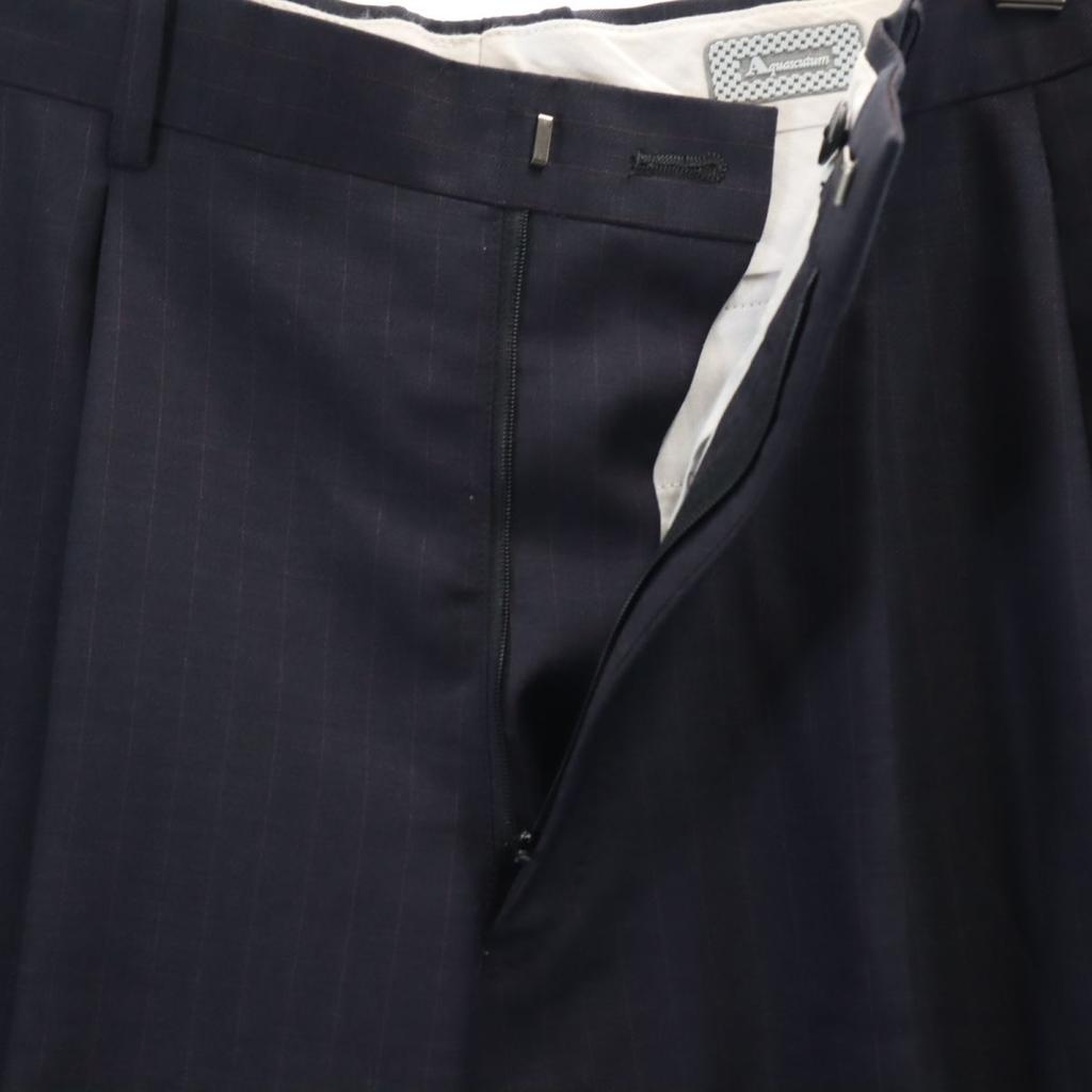 Aquascutum Made In Japan Mohair Blend Suit Setup 90A4 Navy Men's Used