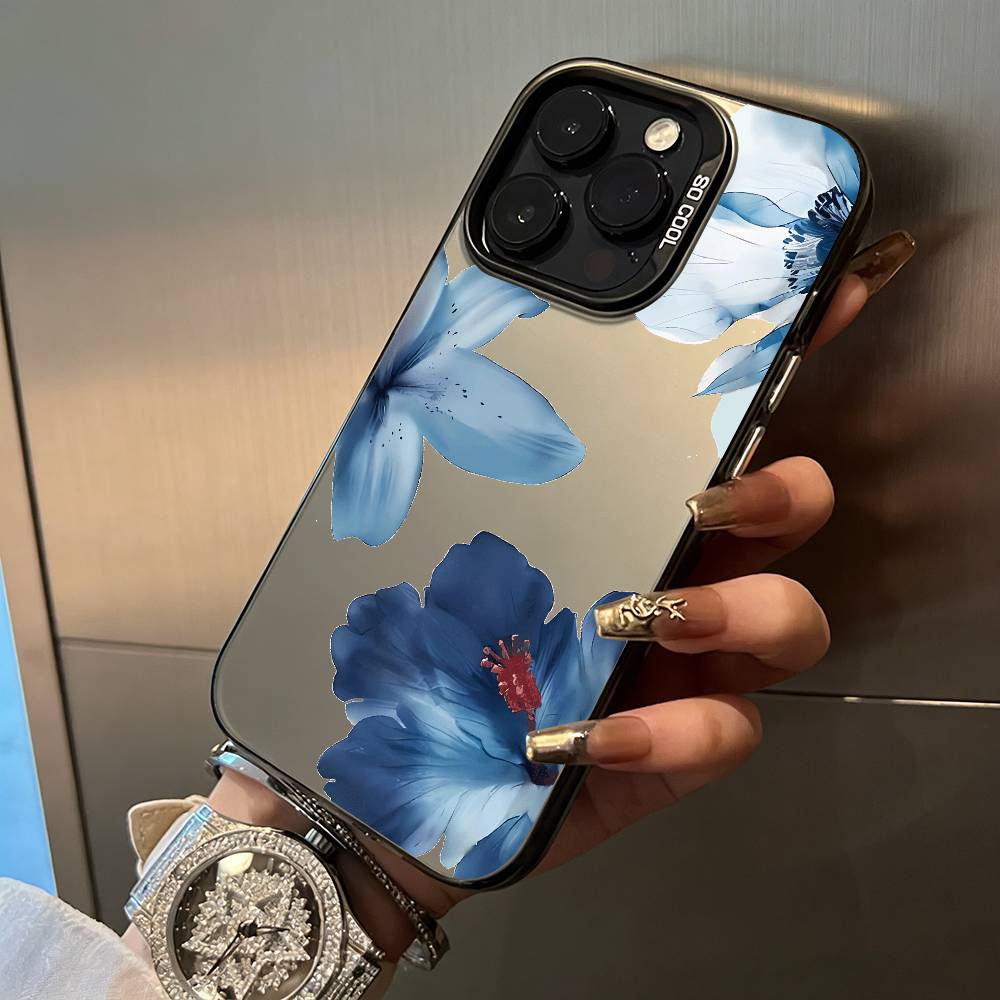 Beautiful flowers Phone Case For iPhone 17,16,15,14,13,12,11 Plus Pro Max Colored Silver Phone Case