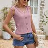 Women's Tops with Cut-out Drawstring Camisoles in Solid Color