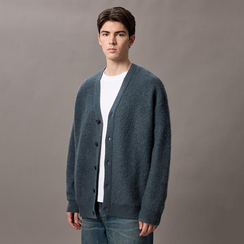 Calvin Klein Casual Loose V-Neck Knitted Cardigan Sweater Men Sweater 4LD308G