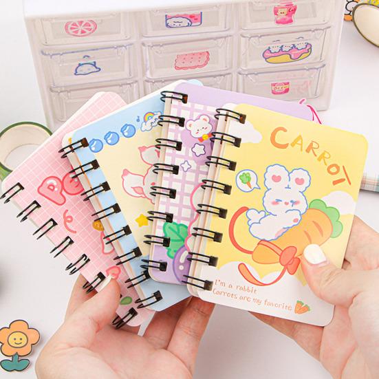 Mini Cartoon Spiral Notebook, 80 Pages Pocket Notebook, Portable Smooth Page Turning Journal for Study Notes