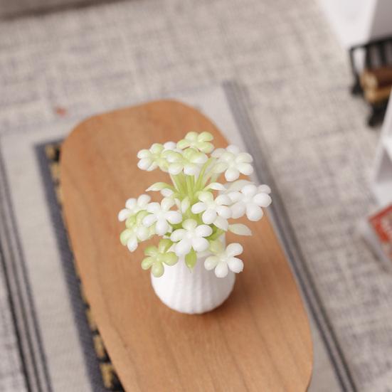 Mini Vase And Flowers 1:12 Scale Vase Miniature Tiny Table Centerpiece Flower Vase for Doll Mansion Living Room Decor