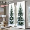 2Pcs Snowy Pine Tree Digital Print Curtains Polyester Drapes For Living Room Dining Room Study Office Rod Pocket Design For Easy