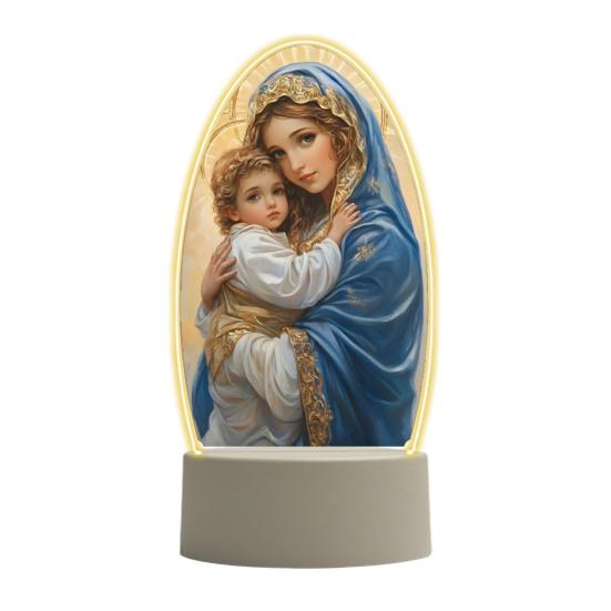 Guadalupe Virgin Prayer Lamp USB Powered Warm Light Soft Glow Catholic Night Light LED Religious Decor for Home Altar Bedroom Office Gift