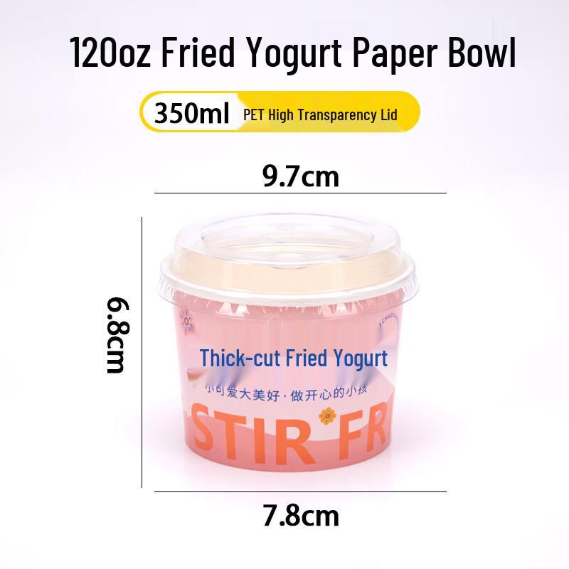 Handun Disposable Fried Yogurt Paper Bowls with Lids
