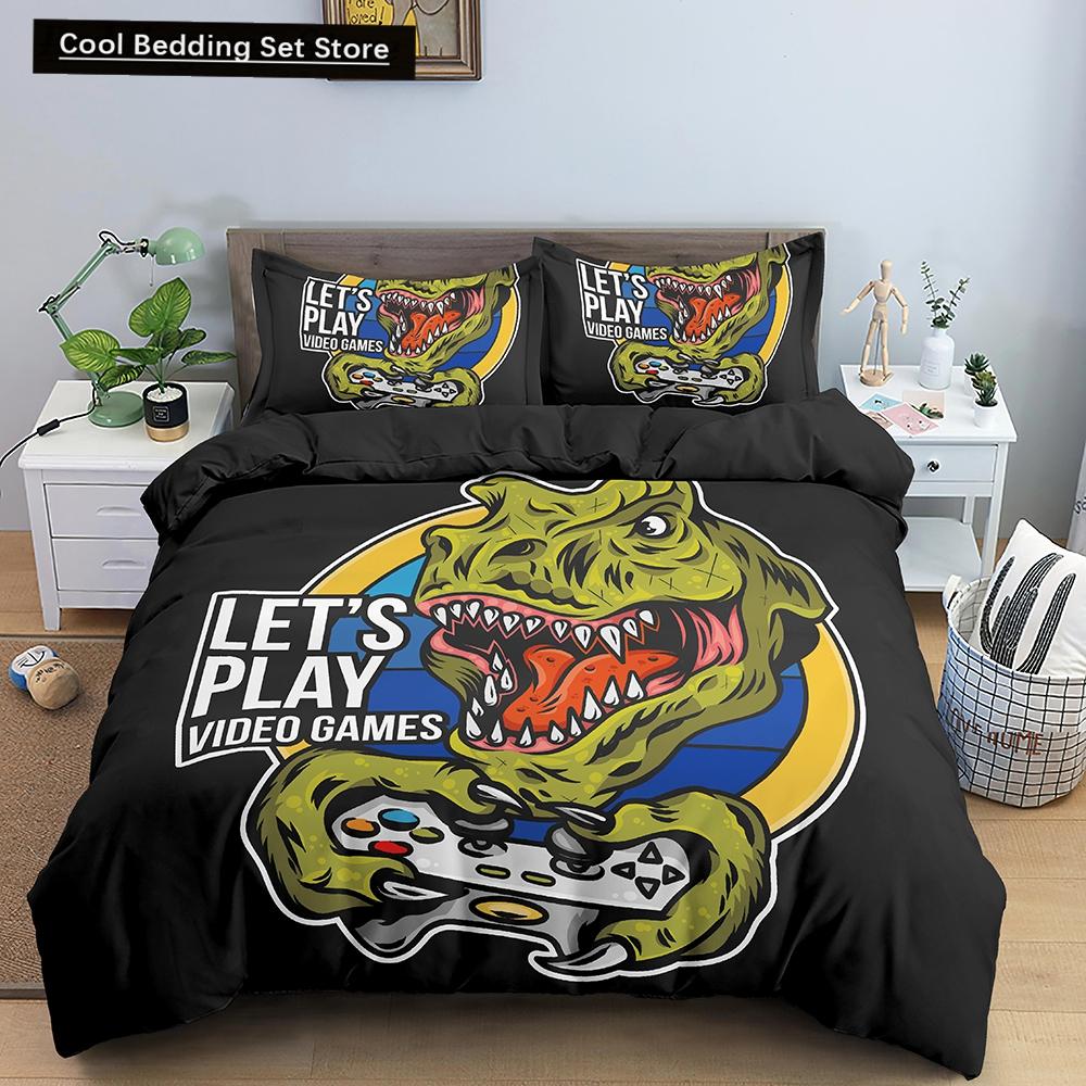 Game Bedding Set Soft Duvet Cover Set Comforter Bedding Quilt Cover with Pillowcase Kid Bedding Set 2/3pcs Polyester Quilt Cover