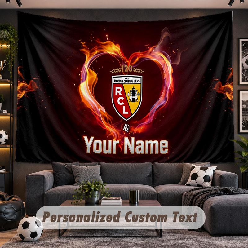 Wall Hanging Tapestry Custom Nameracing club de lens Pattern Personalized Printed Fabric Wall Decor