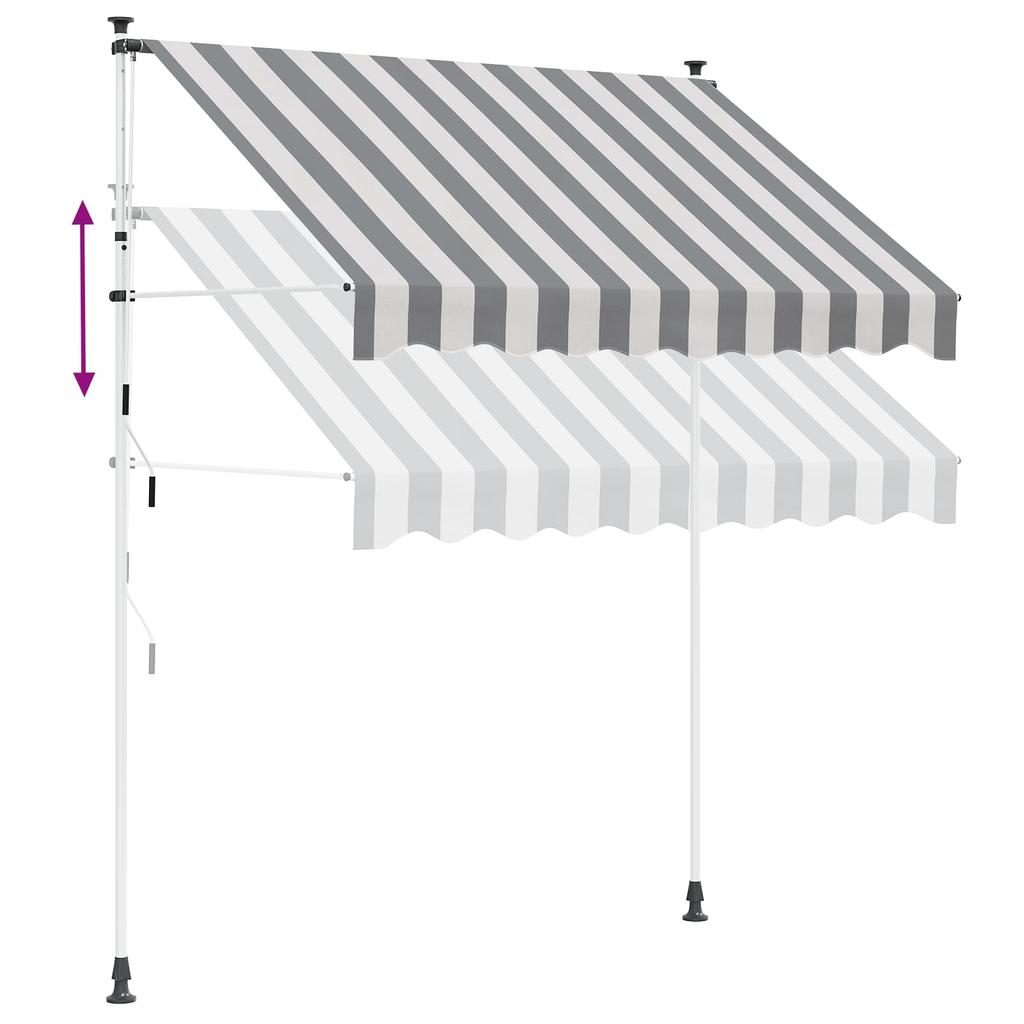 Manual Retractable Awning Anthracite and White 300 Cm