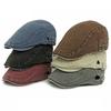 HT4795 Mens Berets Women Solid Plain Denim Beret Hat Vintage 100% Washed Cotton Ivy Flat Cap Male Female Adjustable Beret Cap