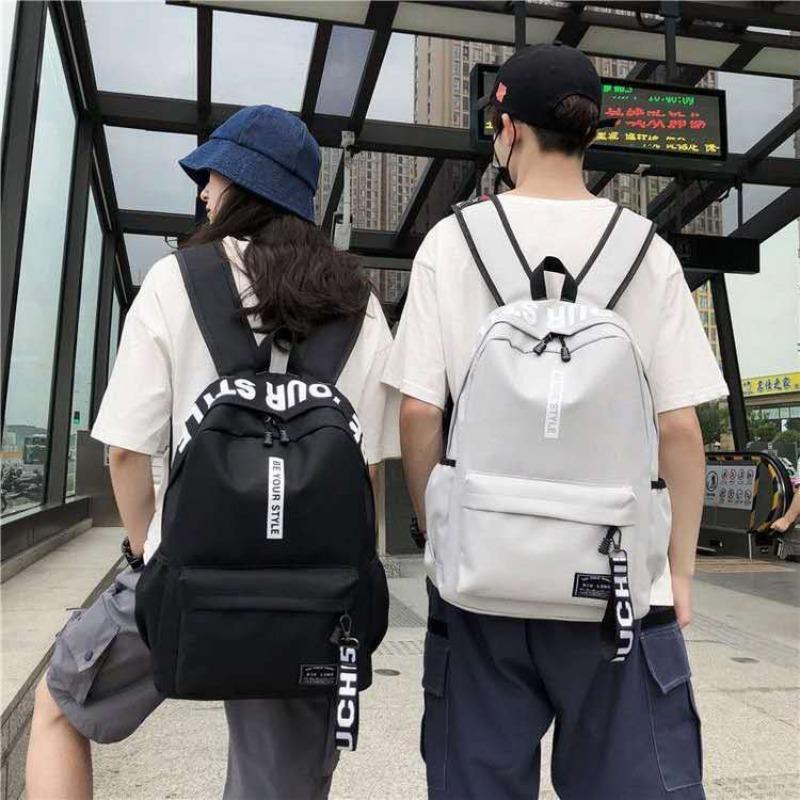 New Backpack Backpack Men and Women Junior High School High School Students Backpack Large Capacity Campus Canvas Double Back