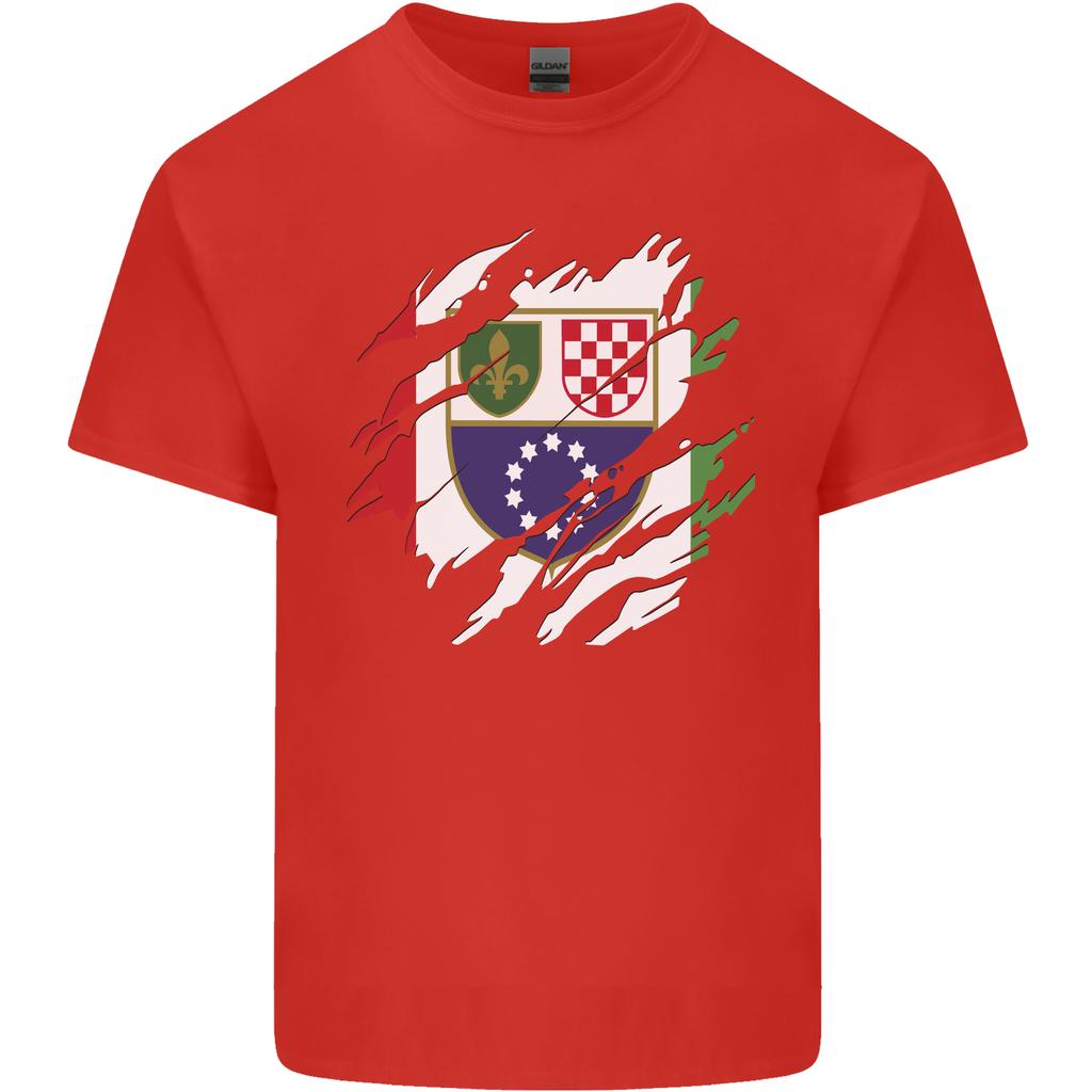 Torn Bosnia and Herzegovina Flag Day Football Unisexs Light Cotton TShirt