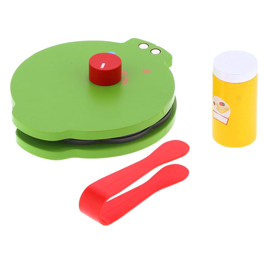 Simulation Pancake Machine Toy Children Kids Pancake Maker Cooking Wooden Kitchen Toys