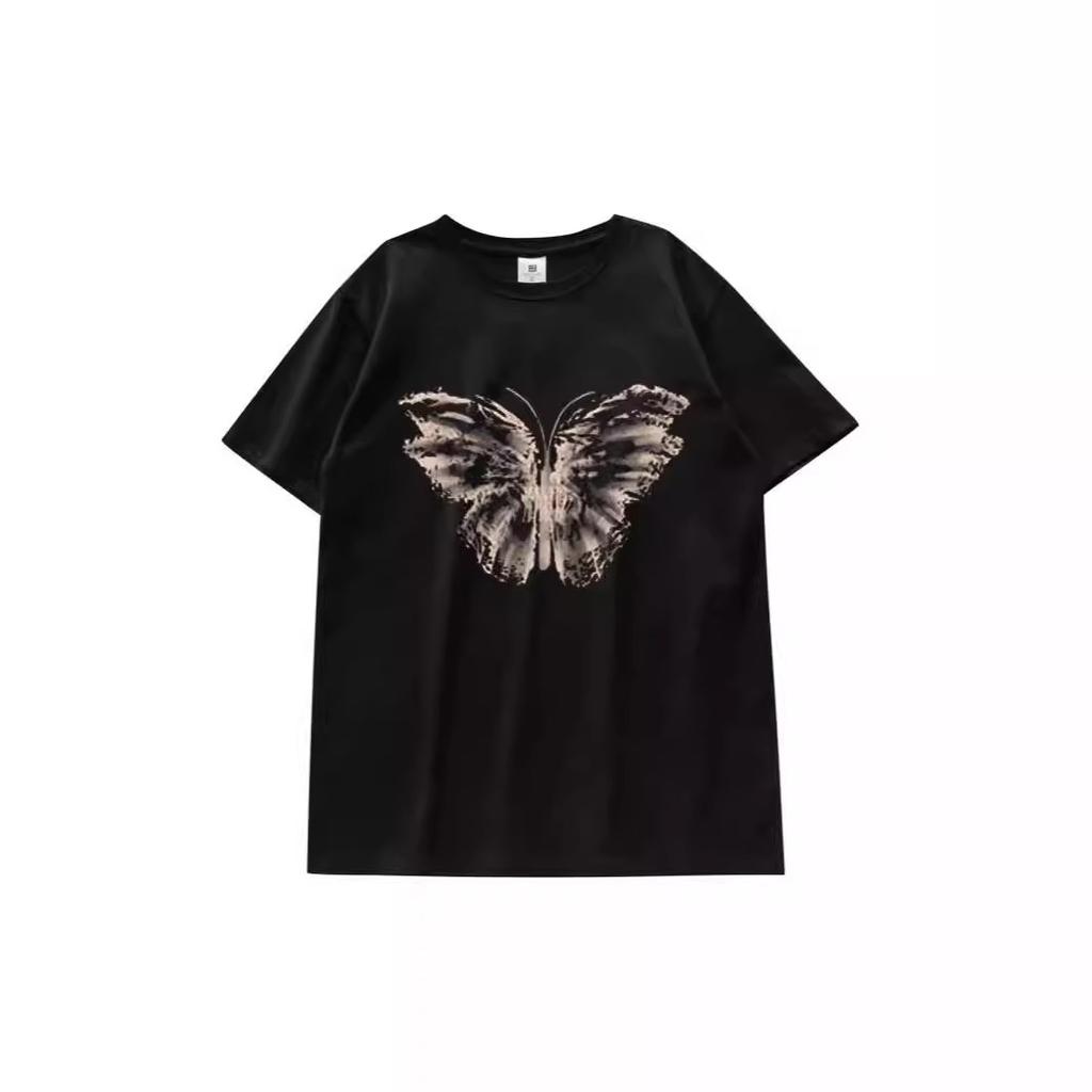 American retro t-shirt women's pure cotton short-sleeved summer new chic loose half-sleeved t-shirt chic top trendy