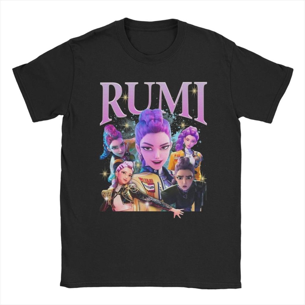 Men's KPop Demon Hunters Blue Tiger T Shirts Pure Cotton Clothes Novelty Short Sleeve Round Collar Tees Gift Idea T-Shirts