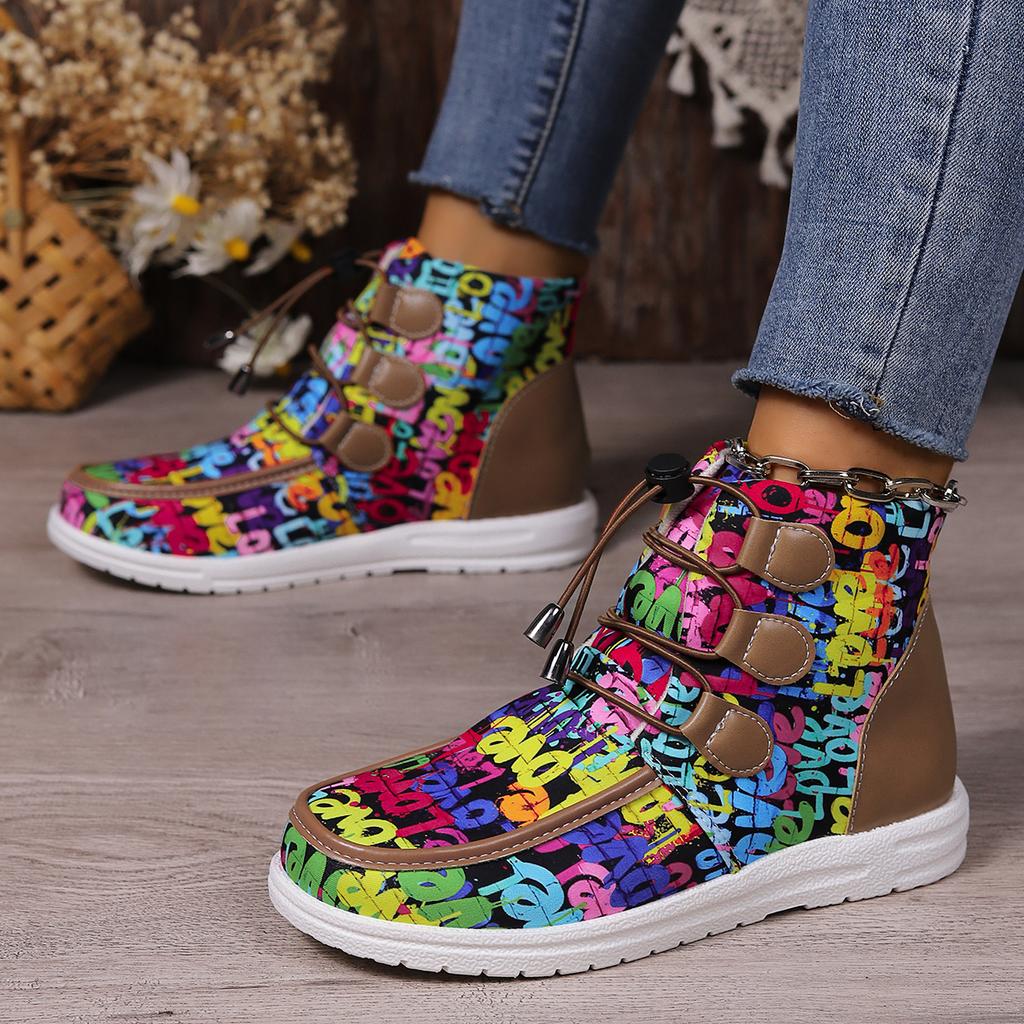 Women Boots Trend Outdoor Flat Casual Lace Up Boots Women New Winter Designer Fashionable Walking Shoes for Women Botas De Mujer
