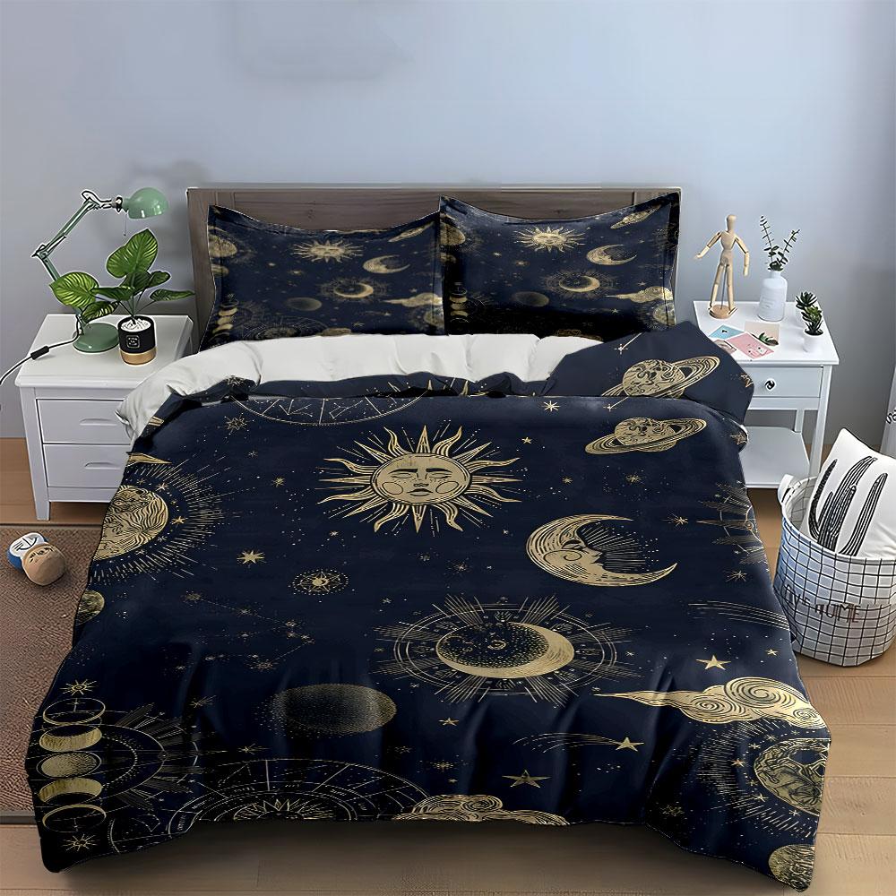 "Cosmic dreams unfold beautifully." Bedding sets Duvet covers Pillowcases(1* Duvet Cover 2* Pillowcases without duvet insert)