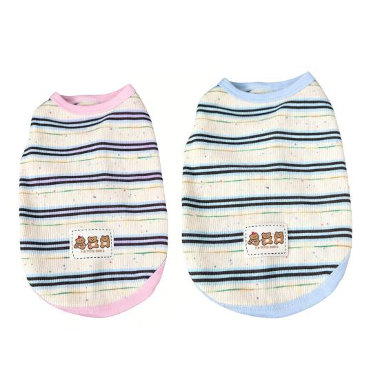 Ribbed Knit Dog Vest Soft Striped Small Puppy T Shirts Summer Sleeveless Breathable Pet Outfits for Small Medium Dogs Cats