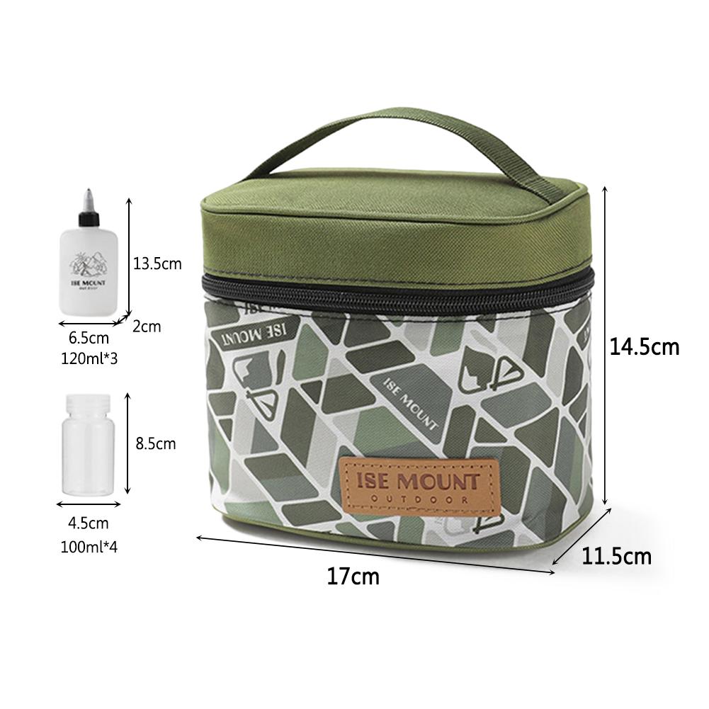 Seasoning Storage Bag Outdoor Spice Bottle Set Portable Folding Canvas Waterproof Capacity Camping Hiking Picnic BBQ Bag