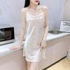 Women's summer ice silk suspender nightgown thin spring and autumn silk sexy pajamas loungewear