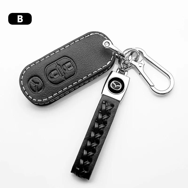 2025 Hot Leather Car Key Case Holder Key Cover Accessories For Mazda 3 6 Cx30 Cx9 Cx5 Cx8 MX5 MX30 X5 X9 S30 Key Cover Demio Ate