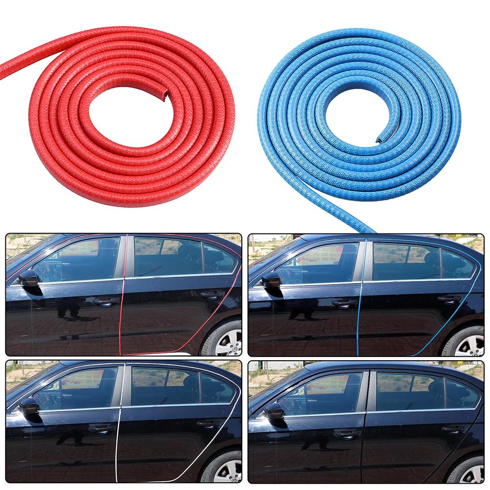 2/5M Car Door Anti Collision Strip with Steel Disc Bumper Trim Edge Scratch Protector Strip Sealing Guard Styling Car Decor