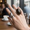 Acrylic Water Drop Rings Smooth Surface Geometric Finger Rings Resin Knuckle Rings  Party Jewelry