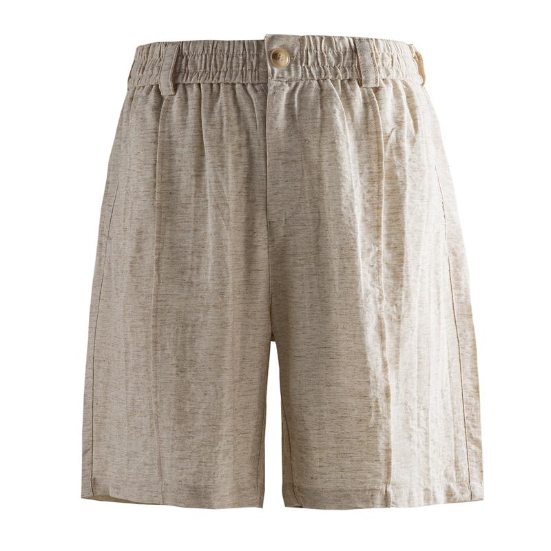 

Men s Linen Blend Casual Shorts, Elastic Waist Button Summer Beach Shorts (M-3XL) 3XL(79kg-88kg) бежевий