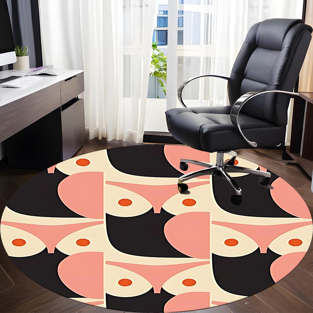 1pc Bust Pattern Office Round Area Rug, Indoor Mat Suitable For Office, Under Office Chairs Bedroom Living Room Home Decor, Room Deco