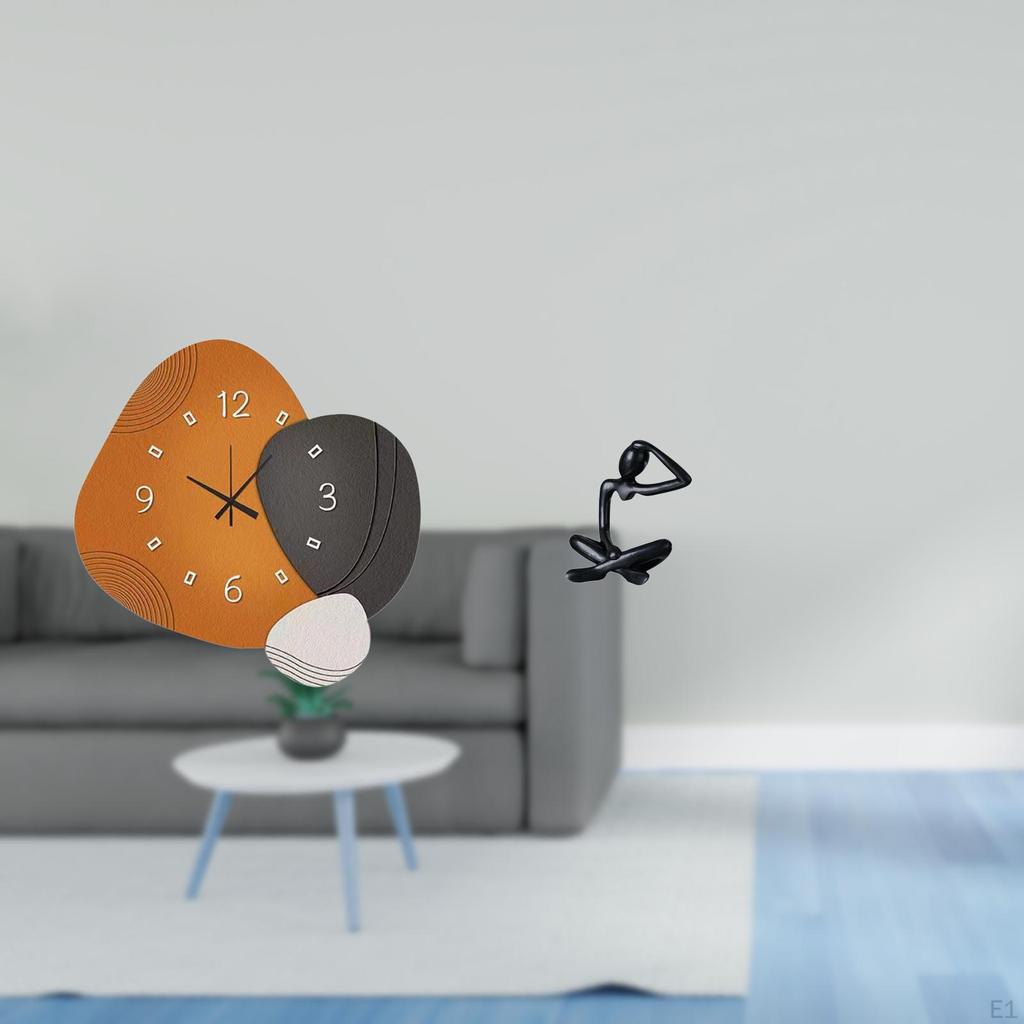 Contemporary Artistic Wall Clock Sculpture Ornament for Home Bedroom Bathroom Restaurant Shelf Desk