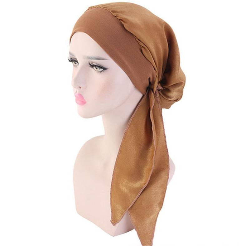 Women's Imitation Silk Turban Hat Elastic Knitted Flower Print Design Fashion Personality Hijab Headwrap for Hair Loss Coverage Daily Outfit Accessory
