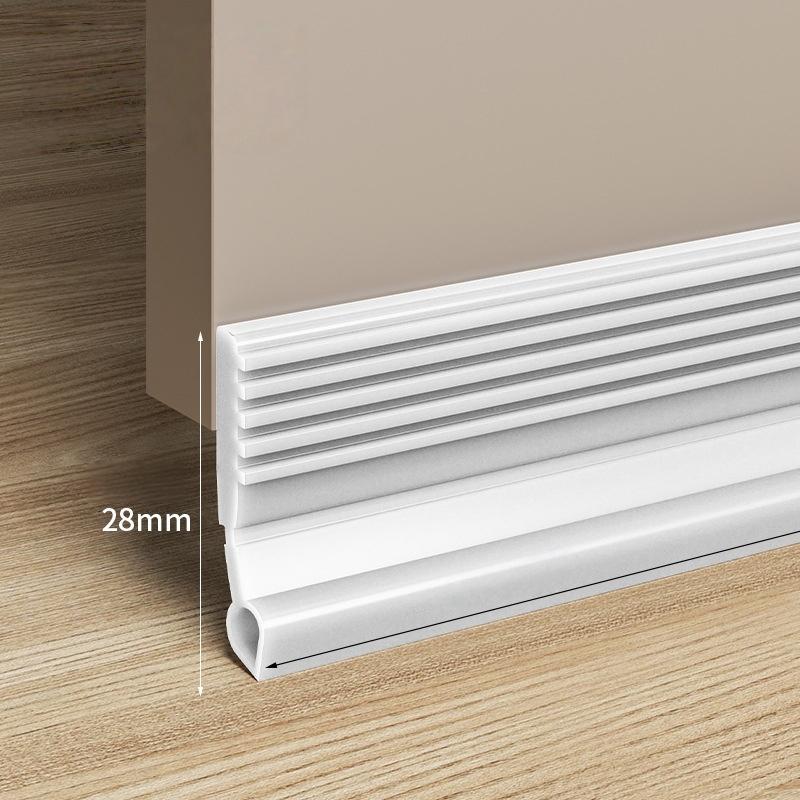 1PC 39.37in Self-Adhesive Windproof Door Bottom Seal Strip Double Dustproof Free-Cutting TPE Under Door Weatherstrip